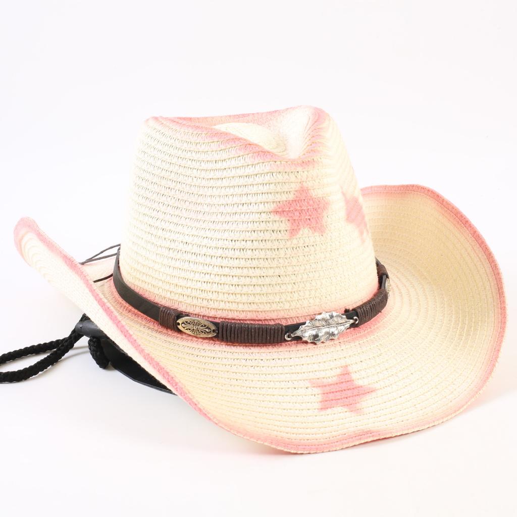 Popular Western Cowboy Straw Hat Men's and Women's Fashion Shade Straw Hat Classic Outdoor Western Cowboy Hat