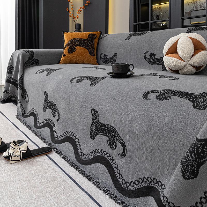 Sofa Cover Chenille Material All-Season Sofa Throw Bedside Blanket Cover Thickened & Non-Slip Leopard Home Decor