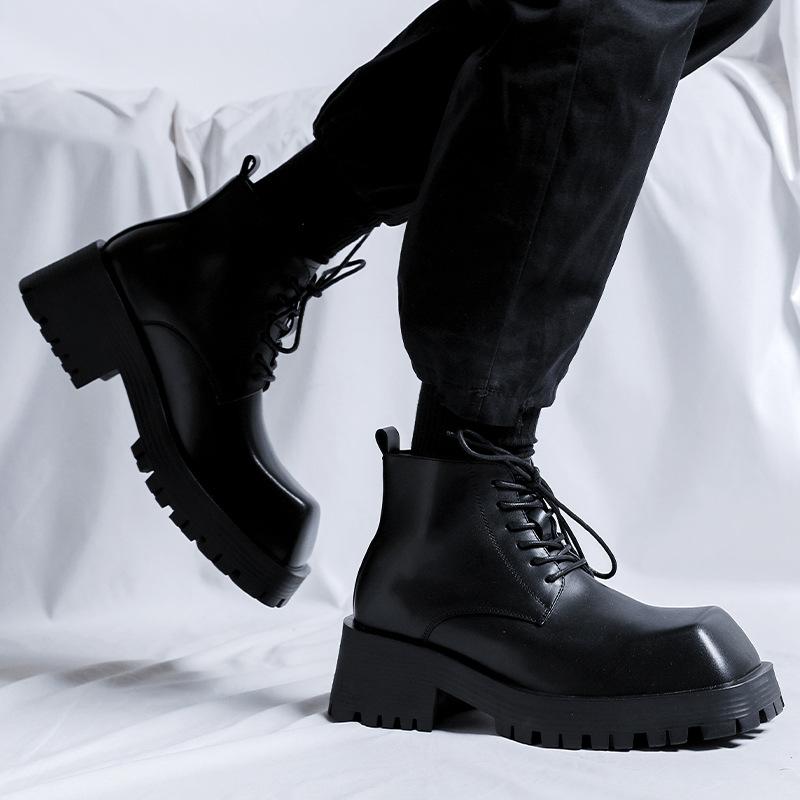 High-top Martin boots men's autumn 2025 new British style thick-soled tooling boots men's locomotive square head leather boots 2906-R