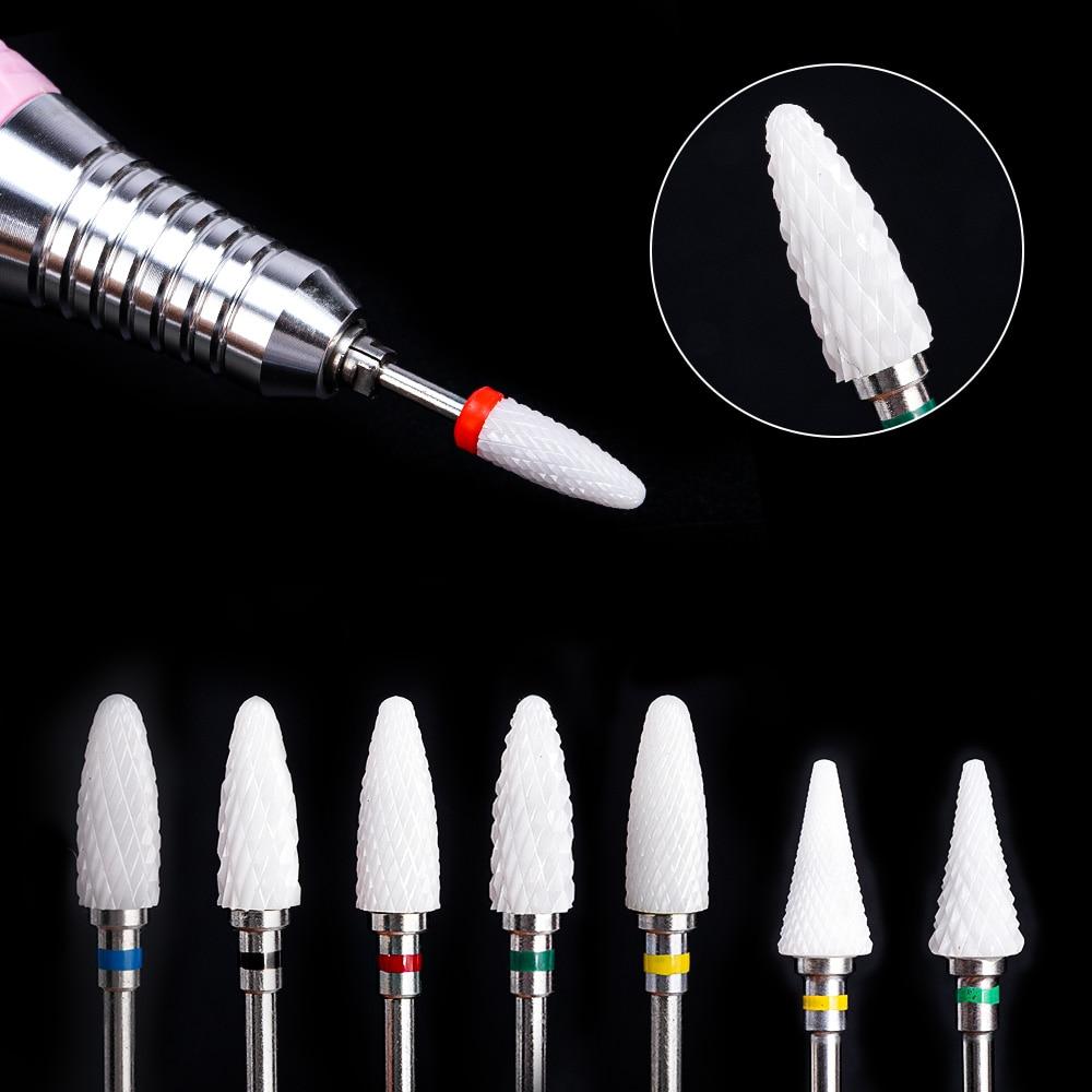 Ceramic Carbide Nail Drill Bit Rotate Burr Milling Nail Cutter Bits Electric Drill Machine For Manicure Pedicure Tools