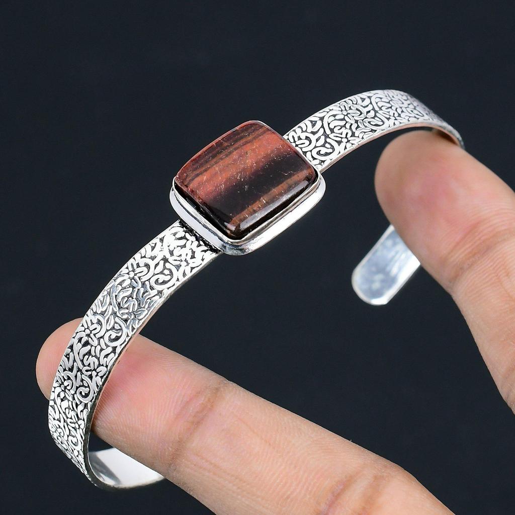 925 Silver Sacral Chakra Tiger Eye Stone Engagement New Sister Bangle Jewelry