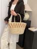 New Fashion Trend Woven Vegetable Basket Portable Shoulder Beach Bag Large Capacity
