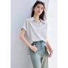 VICTORIA&VERA Women's Striped Short Sleeve Commuter Shirt