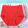 Size Underwear Lace Cotton Plus Panties Lingeries Briefs High Waist Middleaged Women