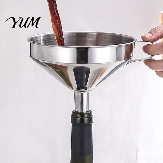 Liquid Dispensing Funnel Stainless Steel with Handle, Wide Mouth Handled Funnel, Fast Pouring Air Hole Smooth And Anti-Splash for Kitchen Use