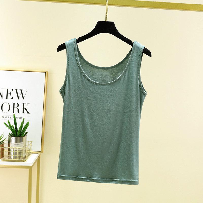 Canotta in modal da donna: Top senza maniche aderente con scollo rotondo per primavera/estate, coordinabile, taglie grandi disponibili