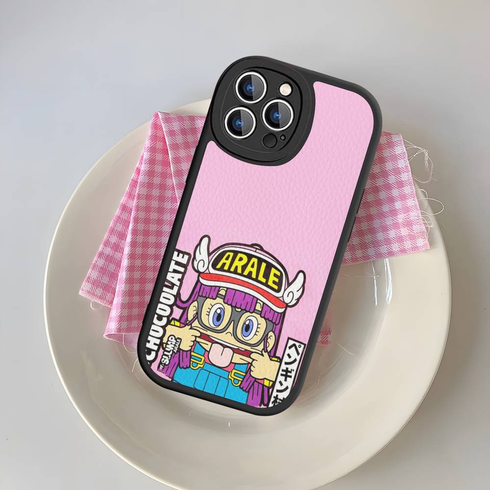 Cartoon Dr Slump Arale Phone Case For IPhone 16 15 14 13 12 11 Pro Max Plus Shockproof Leather Cover