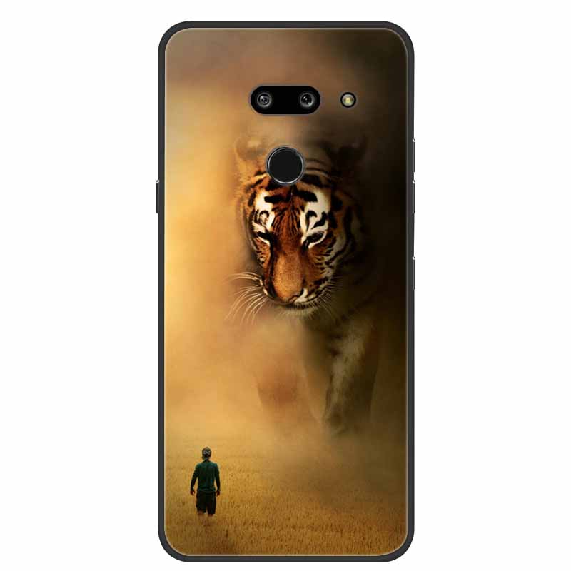 Für LG G8 G8S ThinQ Schwarze Hüllen Weiche Silikon TPU Handyhüllen Für G 8 S 8S ThinQ Luxus Rückabdeckung Funda Cartoon Schale Para Capa