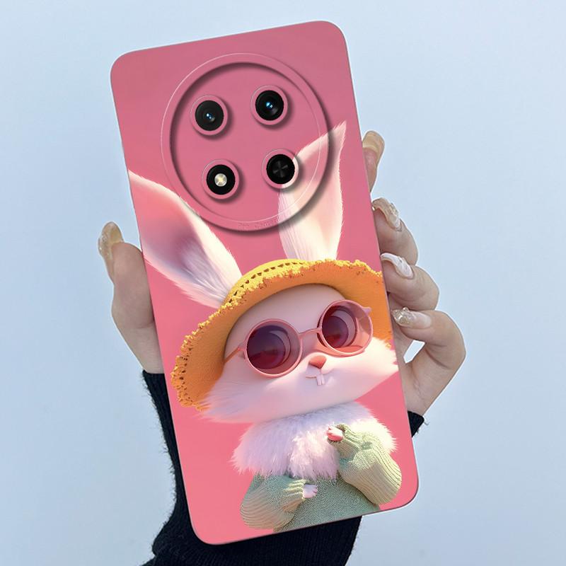 For Honor Magic 7 Lite Case Cute Cartoon Liquid Silicone Camera Lens Protector Phone Cases For Honor Magic7 Lite 5G Back Cover