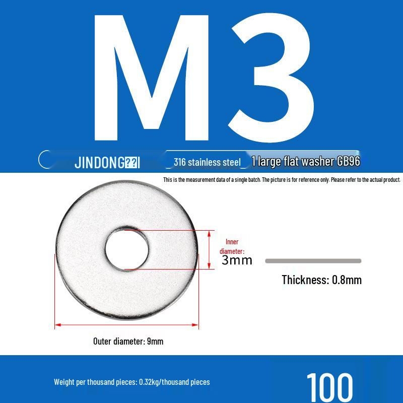 Stainless Steel 304/201/316 Oversized Thick Flat Washer Gasket Screw Washer GB97/GB96
