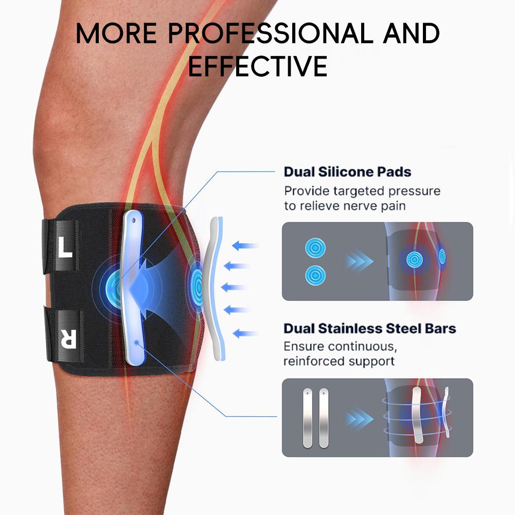 1PC Adjustable Sports Knee Pads With Pressurized Steel Plates Outdoor Cycling Climbing Shock Absorption Pressure Reduction Protective Gear