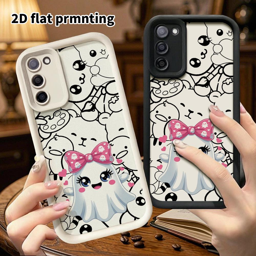 Phone Case: 2D flat, suitable for Samsung Galaxy A34 A35 M05 M06 S20 S22 S21 FE Plus 5G protective case, pink bow, perfect Christmas and Halloween hol