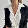 Temperament Light Luxury Imitation Pearl Beaded Necklace, Fashionable Long Chain Stacked With Sweater Chain Necklace