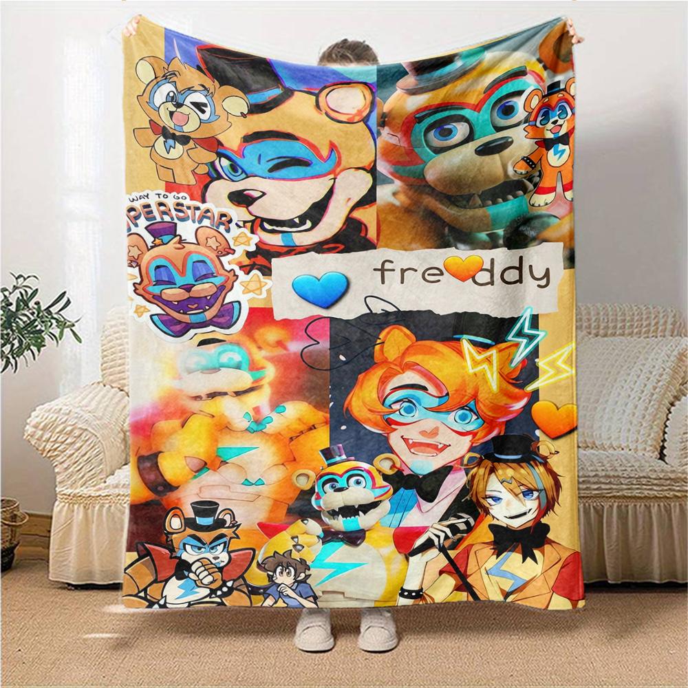 1Pc Fnaf Freddy'S Horror Theme Blanket For Couch Bed Plush Cozy Fuzzy Blanket Super Soft Warm Blankets For Fall And Winter 0918217
