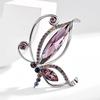 Butterfly Brooch Dazzling Rhinestone Inlay Zinc Alloy Pin Suits Coats Sweaters Scarves Badge Outfit Accessory