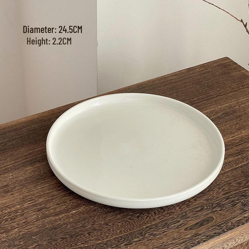10-inch White Ceramic Dinner Plate