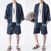 Trysimple Jinbei Short and This Summer Set Is Perfect for Fireworks and Features Include and Wave Patterns Men's Set, Haori, Samue, Cardigan, Sleeves,