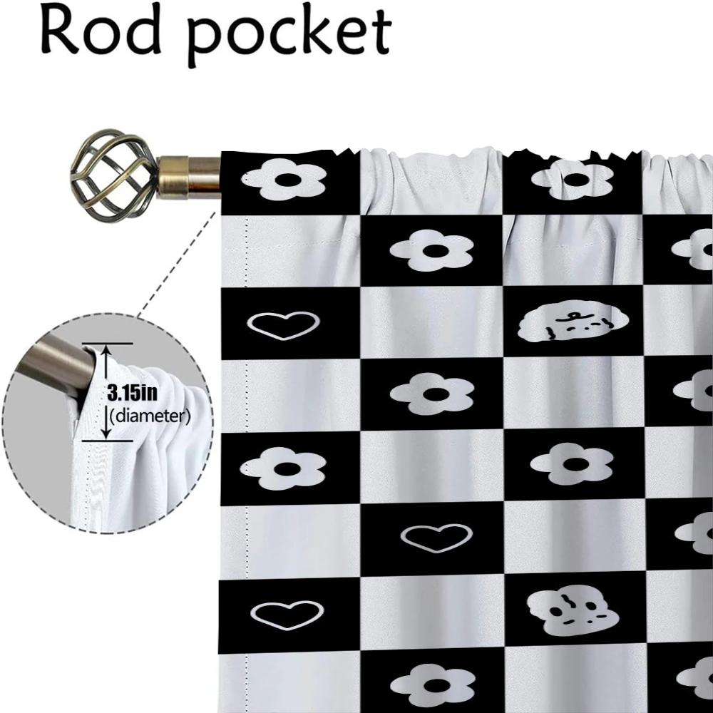 Checkerboard Tulle for Bedroom Partition Window Curtain for Room 2 Panel Curtains Child Room Home Interior Curtains Shades