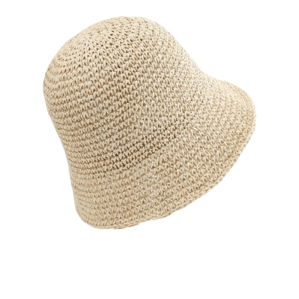 Korean Style Women Sun Hat Solid Color Bucket Hat Casual Straw Fisherman Hat  Girl