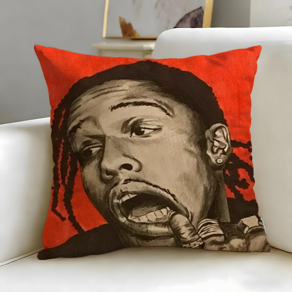 Popular Rapper AAP Rocky Cushion Cover Soft  EasyWash Pillow Case  Versatile for Couch Bed Travel and Office