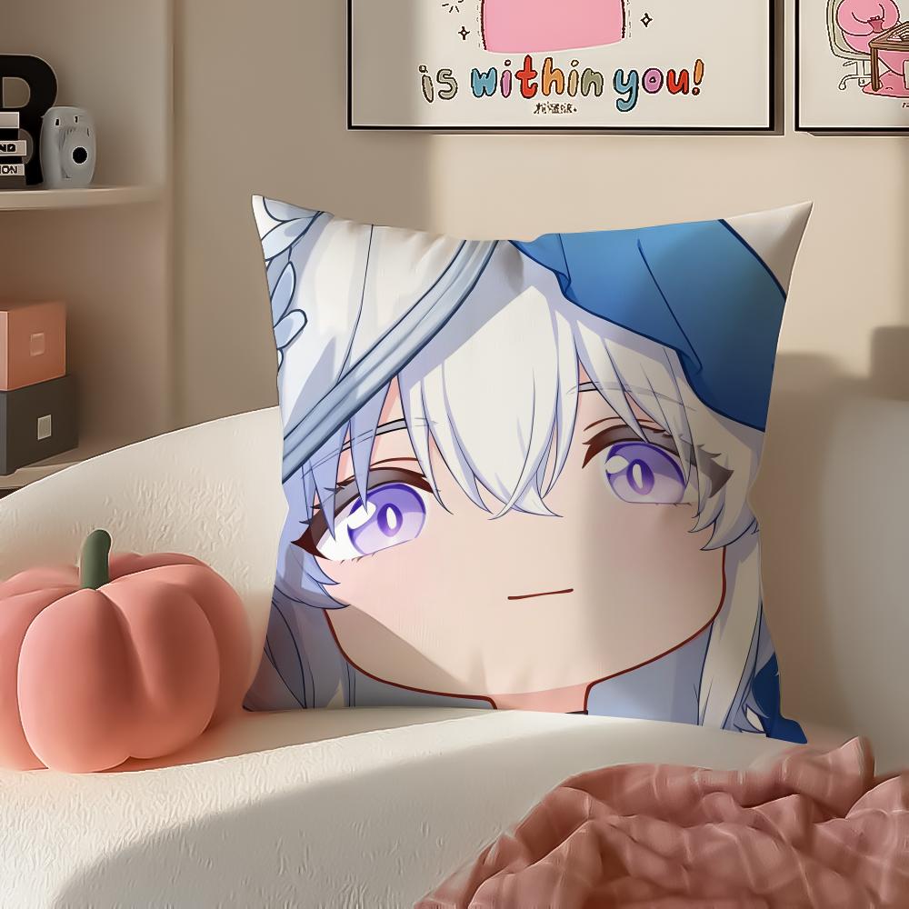 Game immersive Wuthering Waves CANTARELLA Cushion Cover Pillowcase Short Plush Invisible zipper Room Sofa Cushion Cover