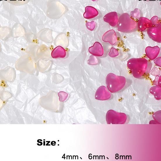 50Pcs/100Pcs Nail Ornament Non-Drop 3D Effect Colors Changing Love Heart Manicure Design Nail