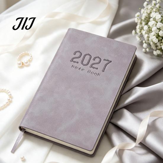 2027 Pocket Planner A6 Weekly Planner, 365 Day English Schedule Notebook Gift for Students Professionals with Ribbon Bookmark, Portable Efficiency