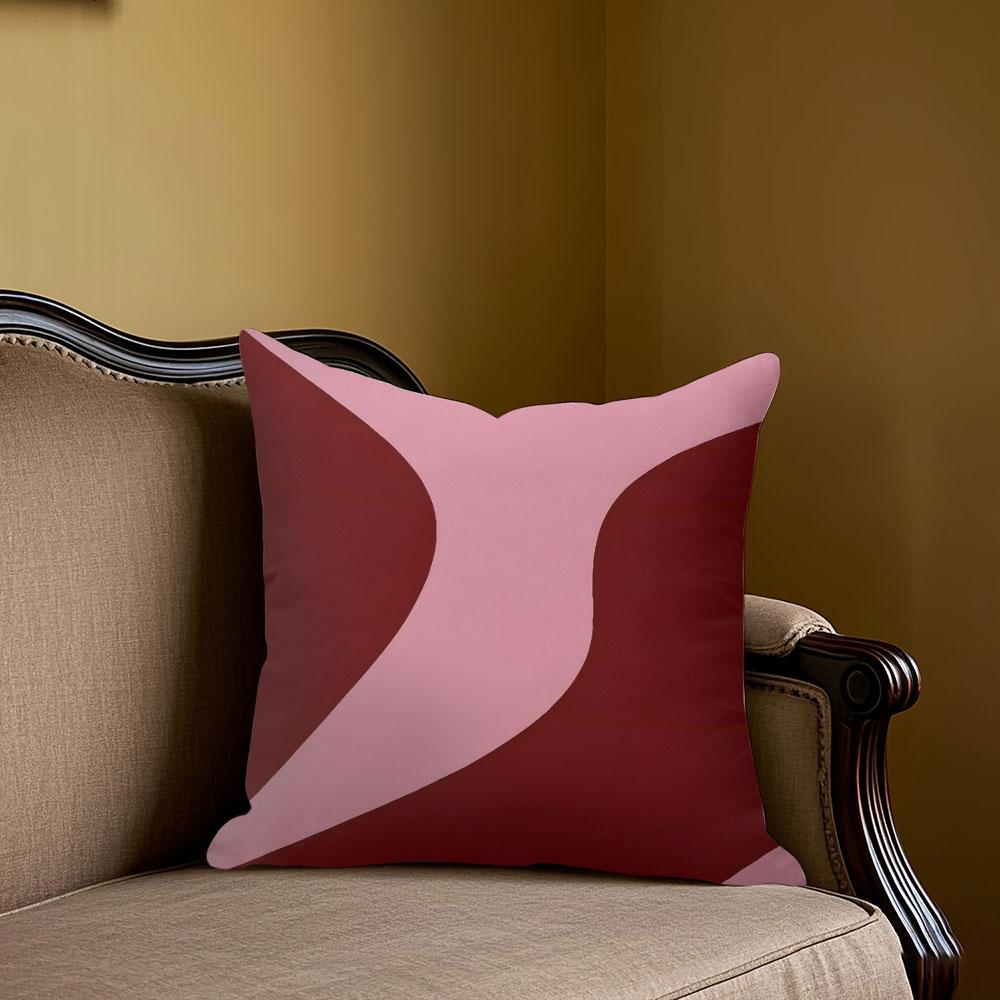Housse de coussin carrée en Jacquard Vague Bourgogne pour Canapé Bureau Coussin lombaire Housse de coussin décorative pour la maison 45x45cm