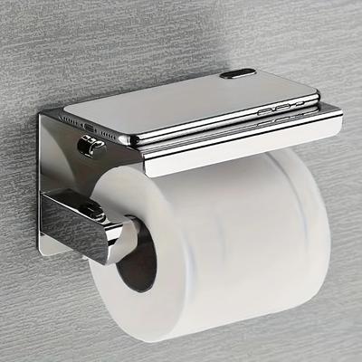 Toilettenpapierhalter aus Edelstahl 304 mit Telefonablage Badezimmer-Tissue-Halter Toilettenpapierrollenhalter