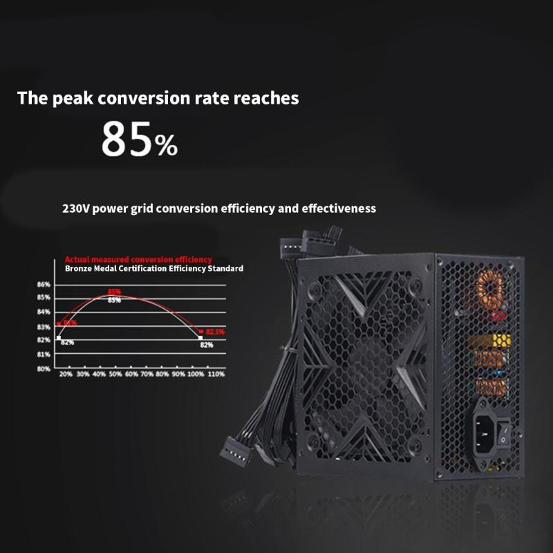 550W/650W/750W Power Supply DC12V for Gaming Computer with Advanced Thermal Management Quiet 120mm FDB Fan