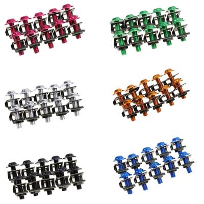 X7JF 10 Stück Motorrad Verkleidungsschrauben Bolzen Universal M6 6mm Bolzen Schraube Rostschutz Verkleidungsschraube