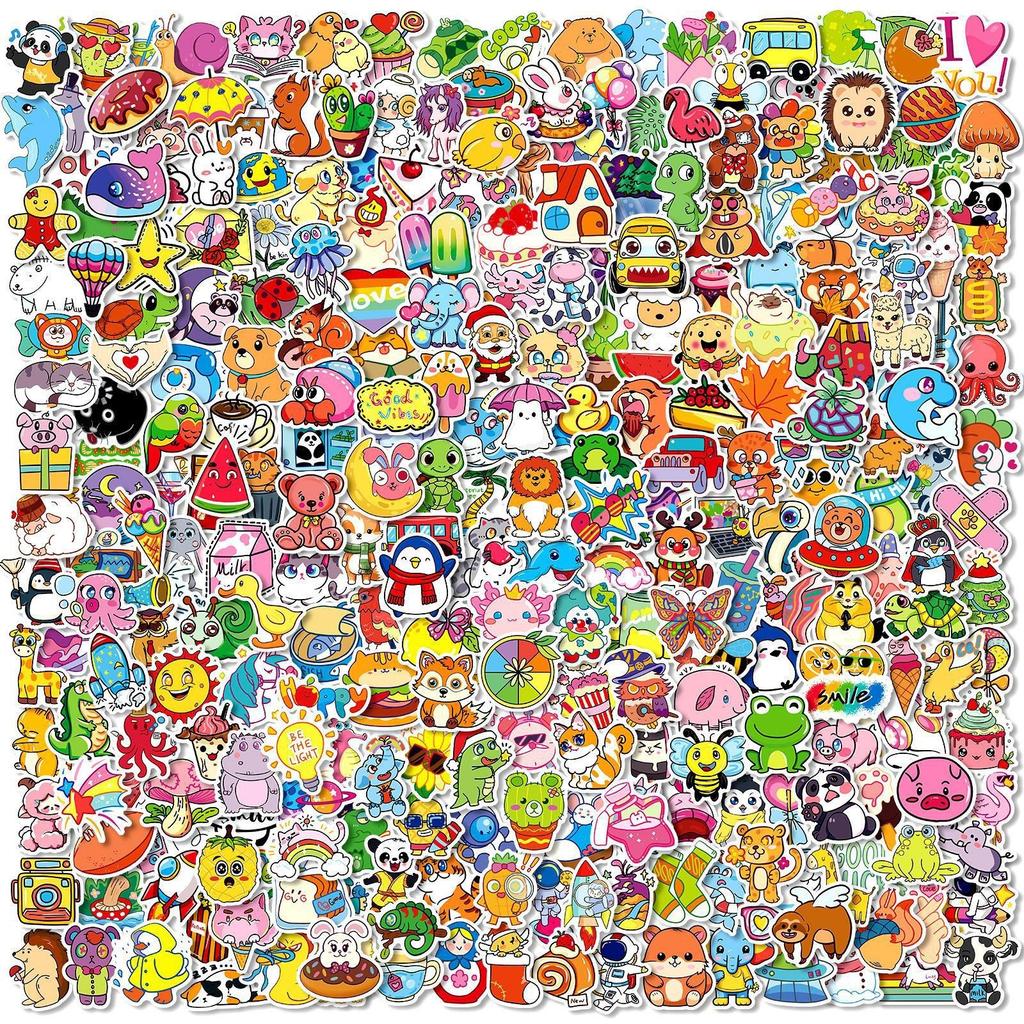 50-300 Cartoon Cute Children's Animals Doodle Stickers Stationery Stickers
