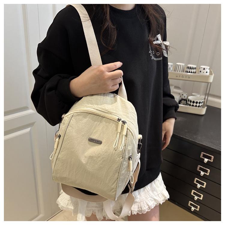 Lightweight Polyester Backpack Large Capacity Commute Travel Bag Multi Carry Style Shoulder Handbag for Women