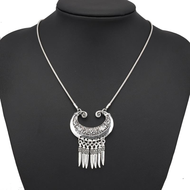 Aihua Böhmen Türkis Stein Halskette für Damen Choker Collier Femme Handgefertigte Ethnische Anhänger Halsketten Statement Schmuck