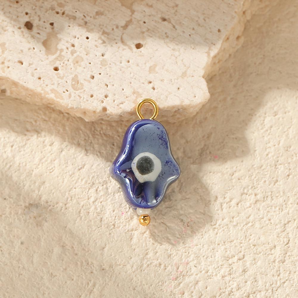 Colorful Ceramic Palm Eye Heart Snowman DIY Jewelry Accessories