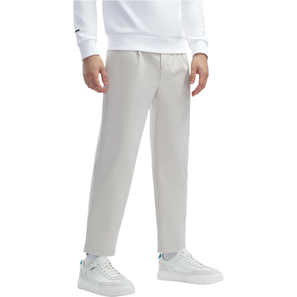 FILA Solid Color Straight Leg Woven Cropped Casual Pants Men bottoms Cloud-Gray F11M412804F-GY