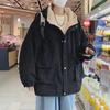 Lös herrjacka i plyschkord sammet - Tjock vinterkappa i lammsull, Koreansk stil ungdomstrend