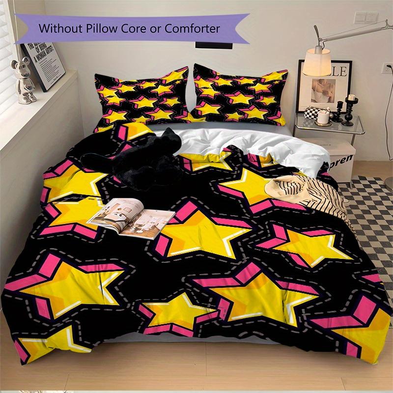 3pcs Star Pattern Bedding Set, Breathable and Soft, Suitable for All Seasons, Ideal for Home Use, Suitable for Bedroom Decor 21158
