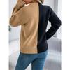 Autumn and Winter Women Halloween Pumpkin Contrast Color Knitted Long Sleeve Loose Sweater