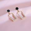 Silver Needle Geometric Square Elegant Fashion Earrings Women's New Trendy Simple Earrings Versatile Ear Jewelry