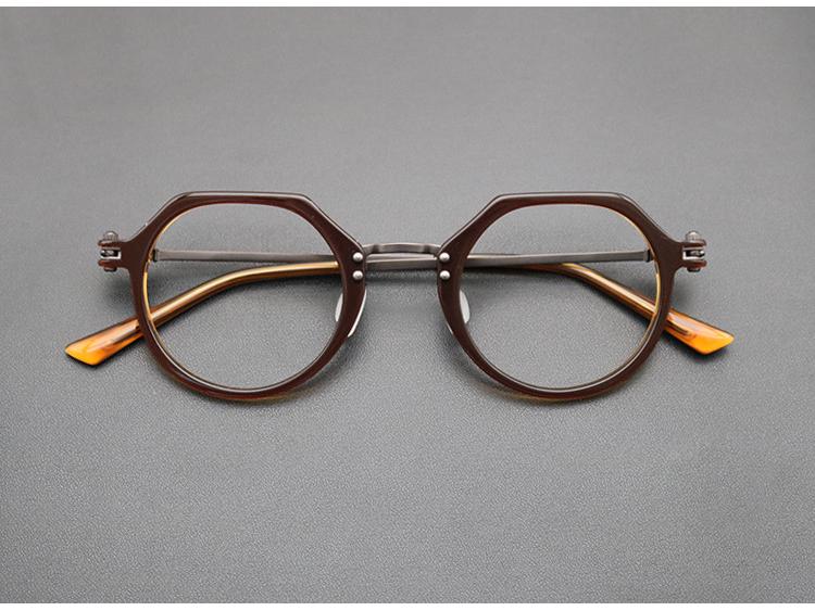 Retro Italian Handmade Pure Titanium Glasses Frame - Unisex Myopia Glasses with Mechanical Style
