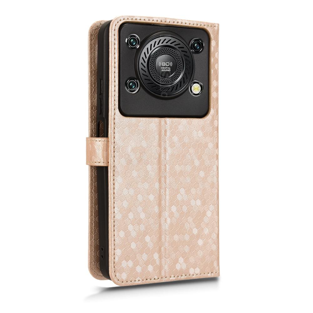 Pro Oukitel C60 Pro/C60 Peněženkové pouzdro Vzor teček Ražba PU kůže Kryt na telefon s poutkem na zápěstí