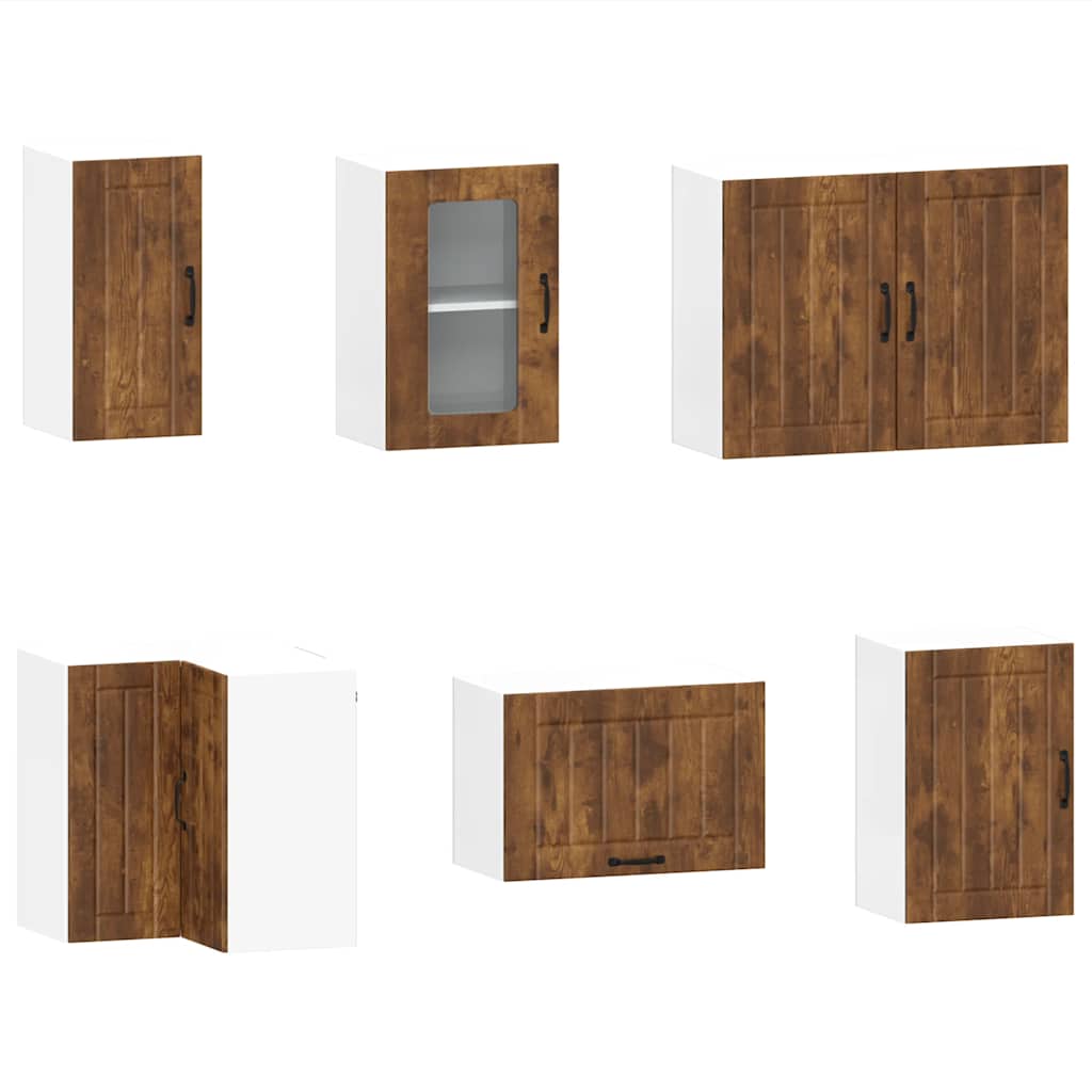 11 Piece Kitchen Cabinet Set Lucca Smoked Oak Wood Based Material