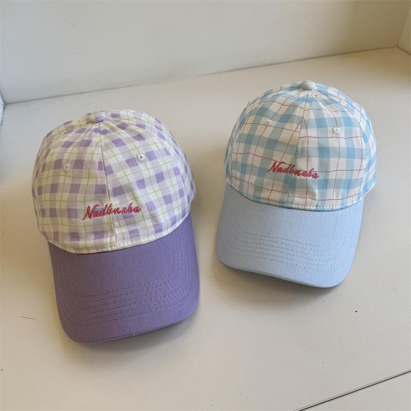 Small Fresh Splicing Embroidered Letter Cap Children's Summer Versatile Face Small Sunshade Sunscreen Baseball Cap