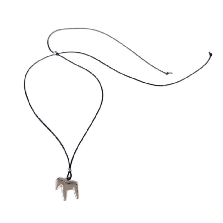 

Beautiful Silver Horse Pendant Necklace Fashionable Jewelry Measuring 81cm+ Length Design For Women And Teens 1