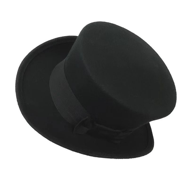 Fashion felt hat, Australian wool top hat, European and American style with decorative flanged felt hat