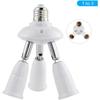1pcs White Holder Socket Splitter Lamp Base E27 Splitter 3 Heads Adjustable E27 To E27 Base LED Bulb Adapter Converter Lamp