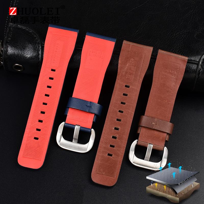 Weiche Armbanduhr aus echtem Leder mit Herren-Wasserdicht Für sieben am Freitag T1/01 T3/01 T2/01 Armband Rindsleder Uhrenarmband 26mm