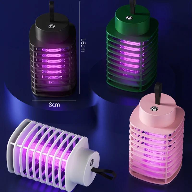 Electric Mosquito Killer Lamp Portable USB Fly Zappers Mosquito Light Household Indoor Outdoor Wall Desktop Wall Hang Dual Use