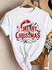 (Asian Size) Trend Lovely New Year Clothing T Shirt Women Fashion Christmas Festival Tee Top Print Female Woman Short Sleeve Graphic T-shirts